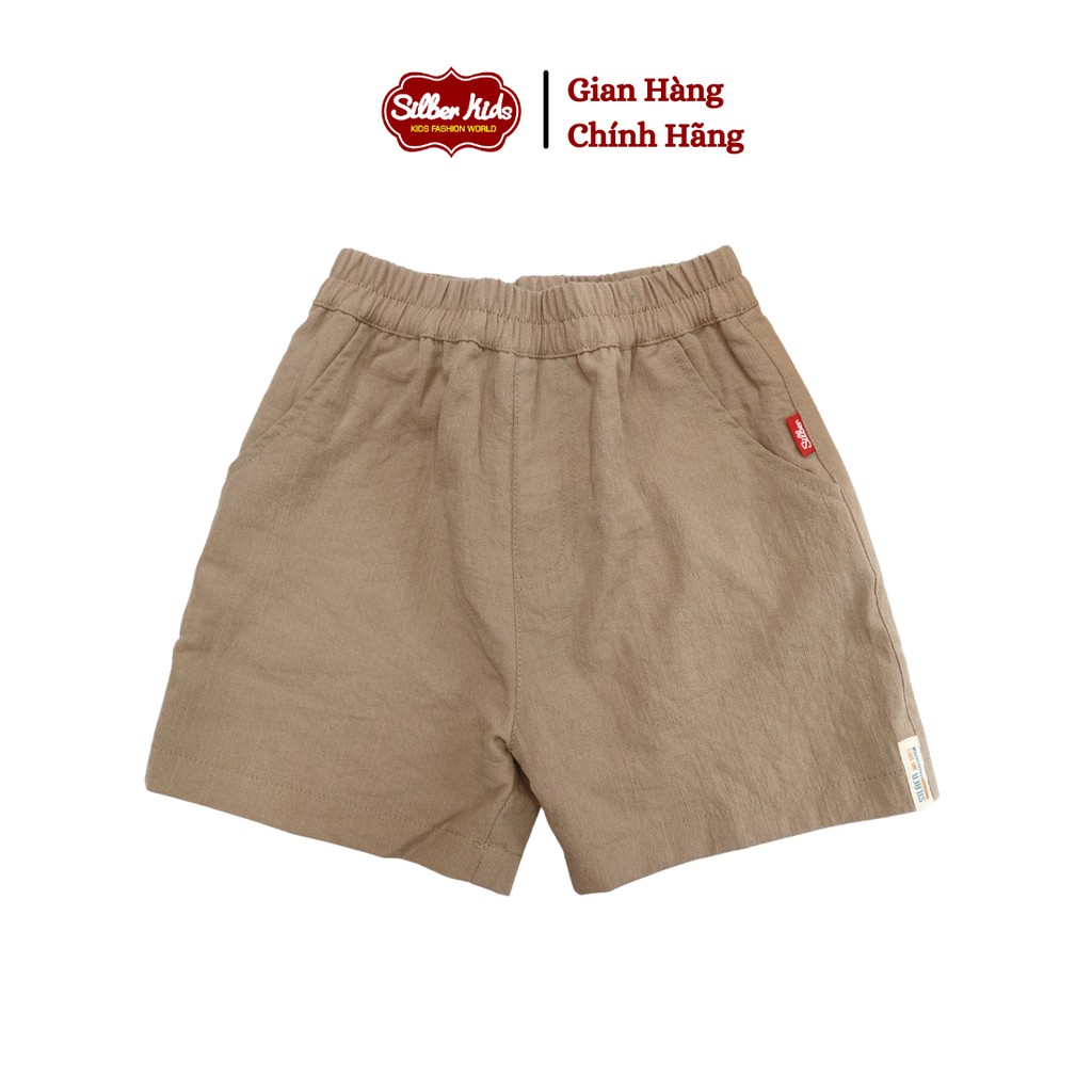 Quần Short Thô Đũi Bé Trai 12-20kg Phối Gấu SILBER KIDS