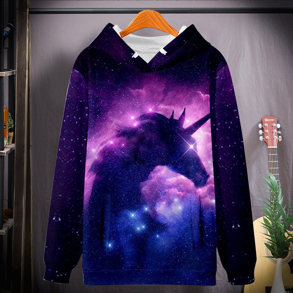 Áo Hoodies Nỉ Nam Nữ Phối Hoạ Tiết Không Gian Vũ Trụ New Trend 2023 ZENKODLMEN AO TOP NAM 90000144C