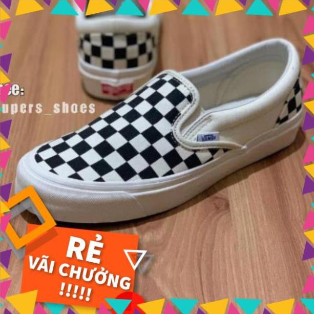 . . Giá X bán sỉ (PREMIUM SNEAKERS) Giày VANS SLIPON OG CHECKERBOARD BLACK WHITE - VANS * .