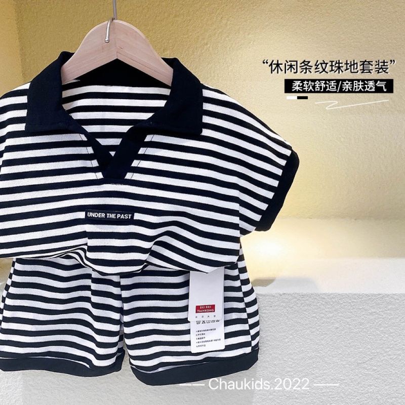 Bộ đồ thun kẻ cho bé tại Angiakids