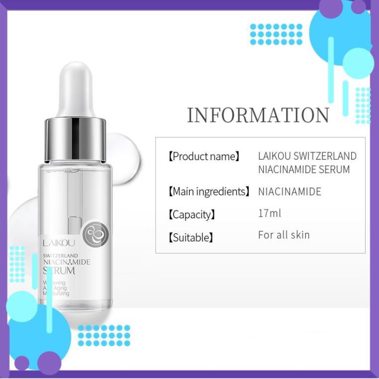 [FreeshipM] Serum Tinh Chất Nicotinamide LAIKOU Dưỡng Trắng Sáng Da Mặt 17ml