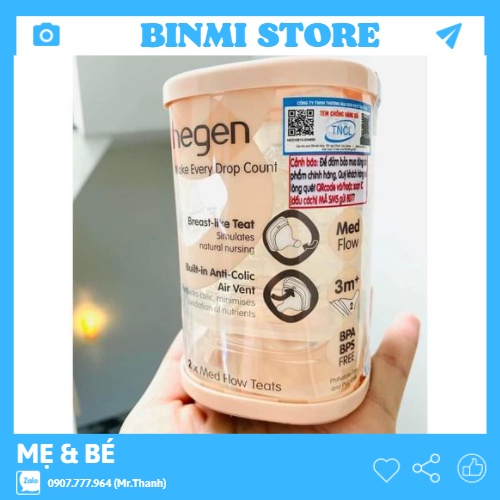 Núm ti Hegen số 1/ 2/ 3/ Y hộp Fullbox - Hỗ trợ tách lẻ