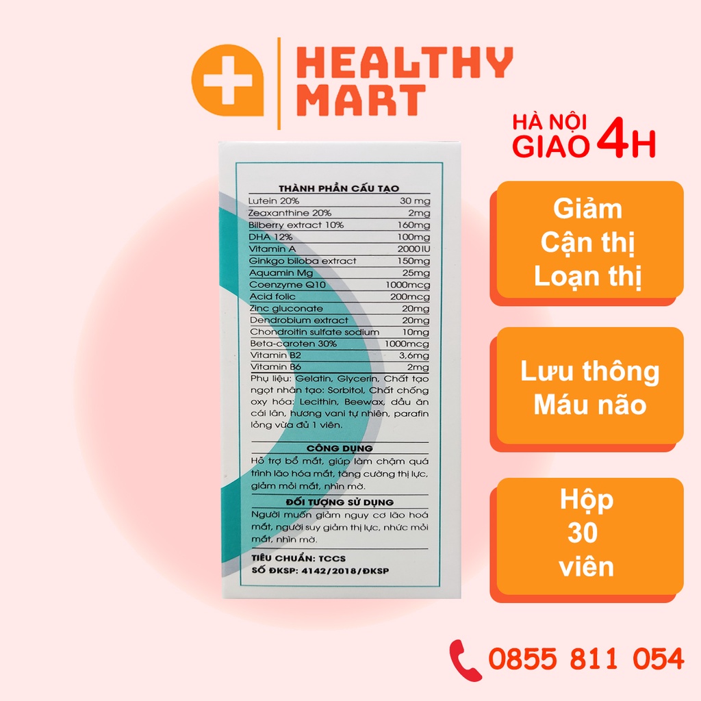 ✔️️️Viên Sáng Mắt Eye Braint - Pro EyeBrain - Giảm khô mắt, mỏi mắt, thoái hóa điểm vàng - Cải thiện thính lực