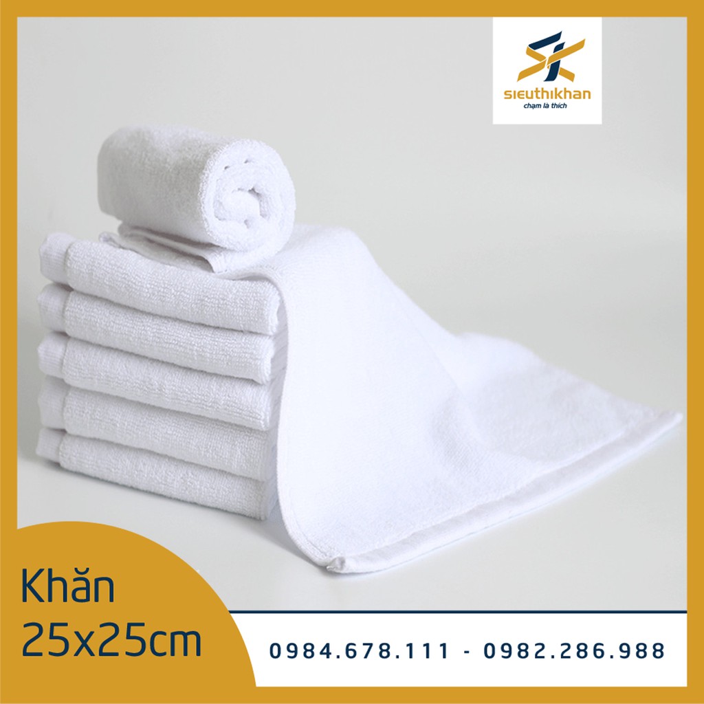 Khăn welcome khách sạn NamyA kích thước 25*25cm chất liệu 100% cotton dùng cho khách sạn 3-5 sao | SIÊU THỊ KHĂN