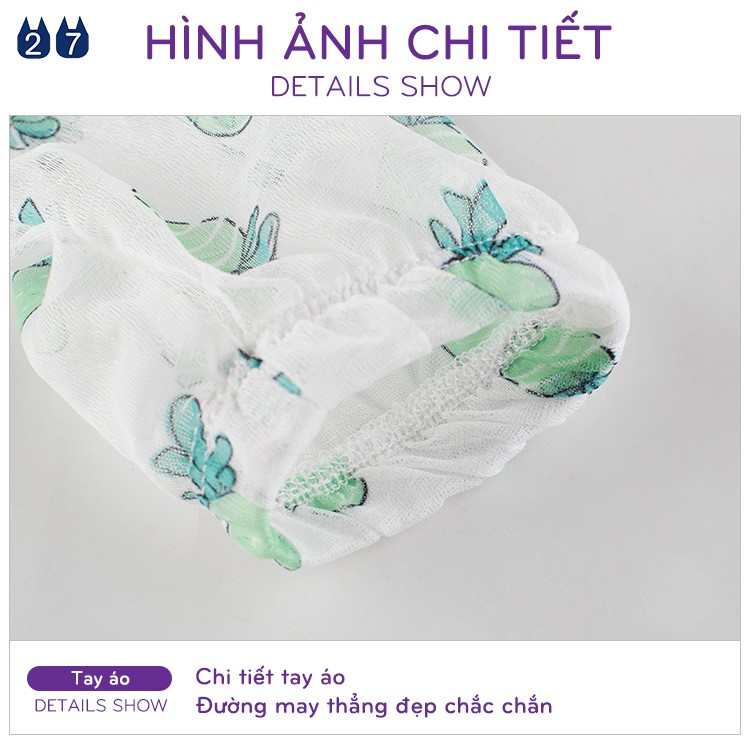 Áo khoác mỏng bé gái 27HOME chống muỗi côn trùng họa tiết đáng yêu chất vải thông hơi thoáng mát