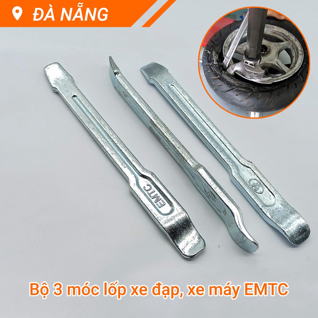 Bộ 3 móc lốp xe máy xe đạp EMTC 200mm dày 7mm cực khỏe