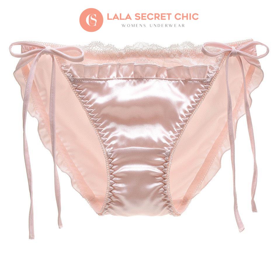 Quần lót nữ LALACHIC hoạt tiết phối ren dây hông điều chỉnh được