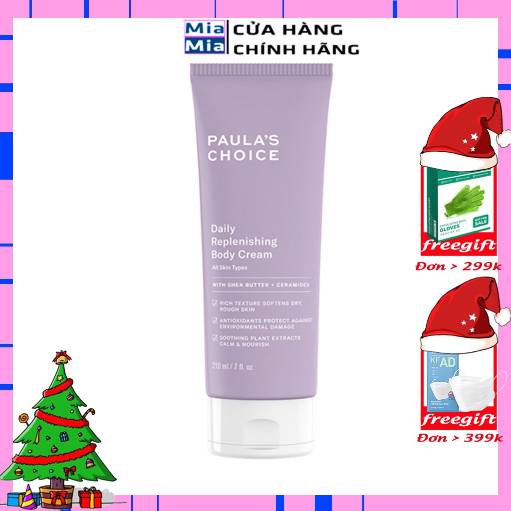 Kem Dưỡng Thể Paula's Choice Daily Replenishing Body Cream 210ml Siêu Mềm Mịn Săn Chắc Lên Tone Sáng Da