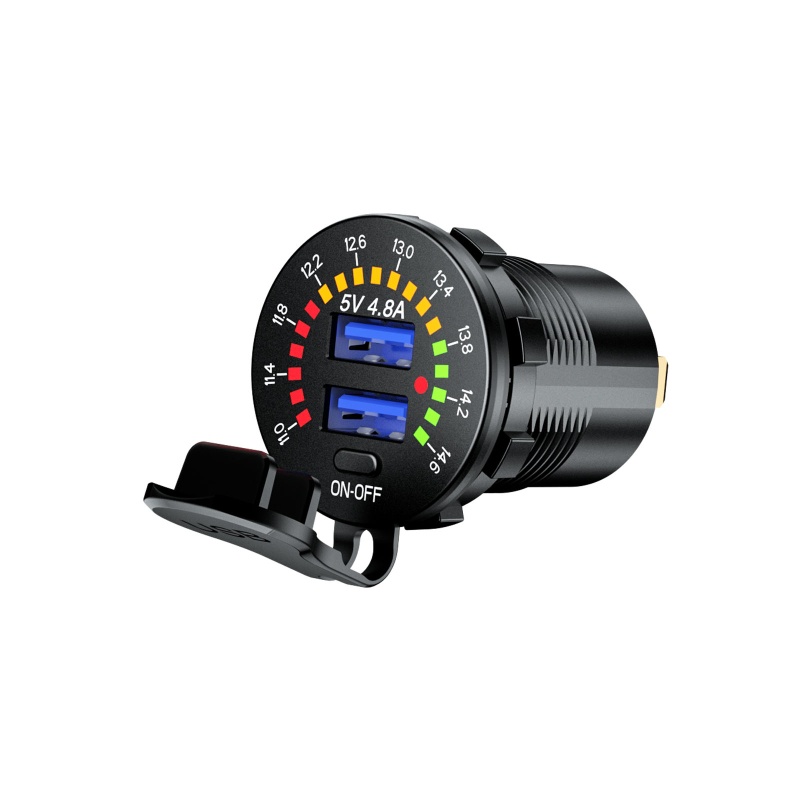 Tẩu Sạc IWO 3 0 Cổng USB Kép 36W 12V 12V 24V Chống Nước Cho Xe Hơi