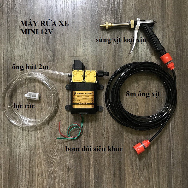 MÁY RỬA XE MINI 12V - BƠM ĐÔI TĂNG ÁP