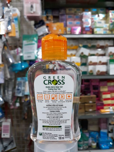 Nước Rửa Tay Khô Diệt Khuẩn Green Cross Hương Dưa Táo Chai 100ml | BigBuy360 - bigbuy360.vn