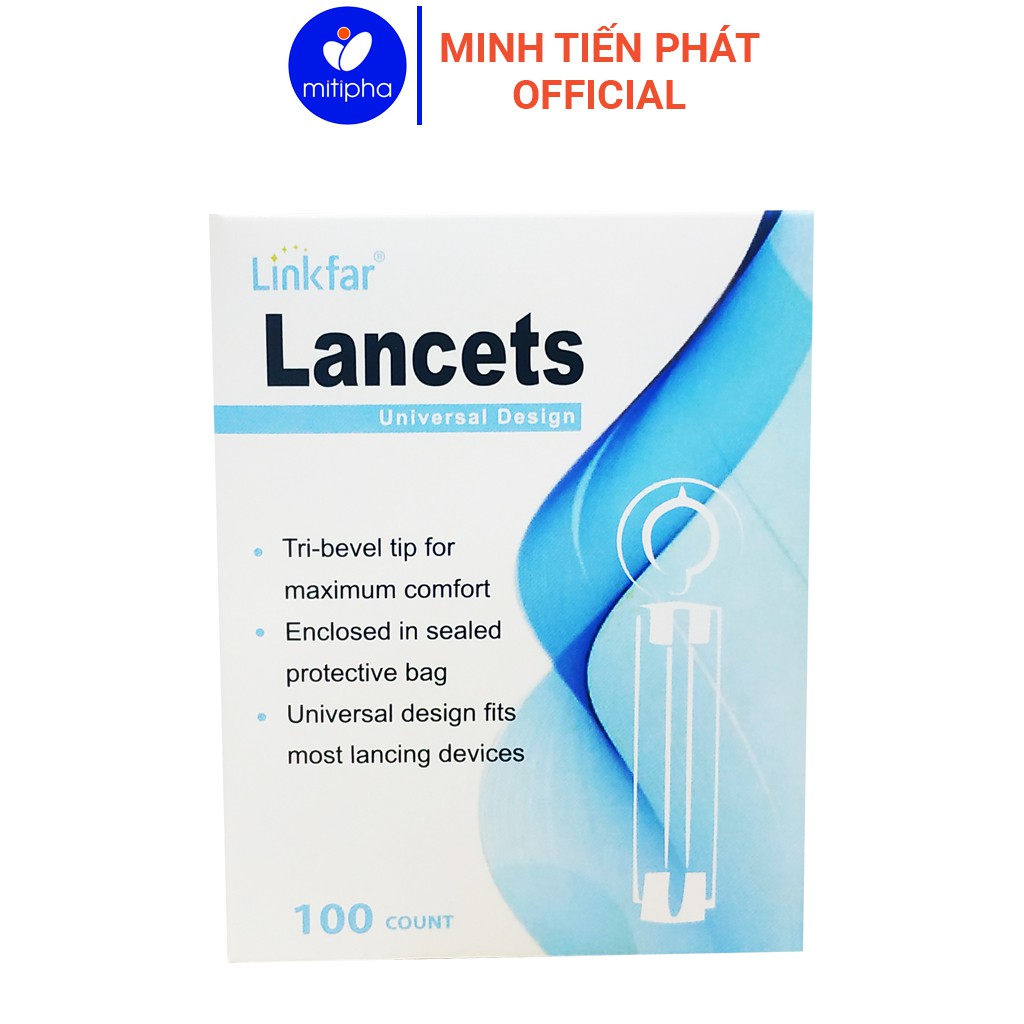 Kim lấy máu Linkfar Lancets hộp 100 kim dùng cho máy thử đường huyết - Minh Tiến Phát