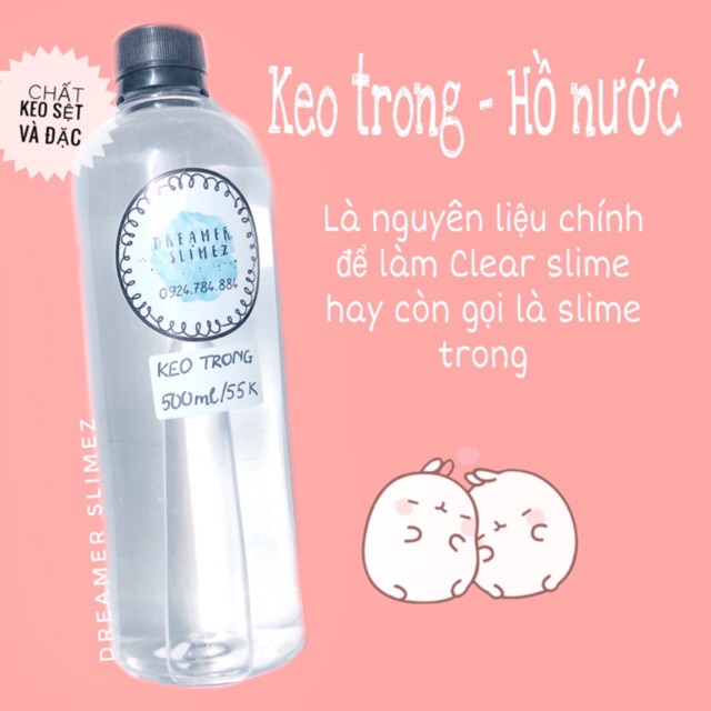 KEO TRONG- HỒ DÁN- NGUYÊN LIỆU LÀM SLIME