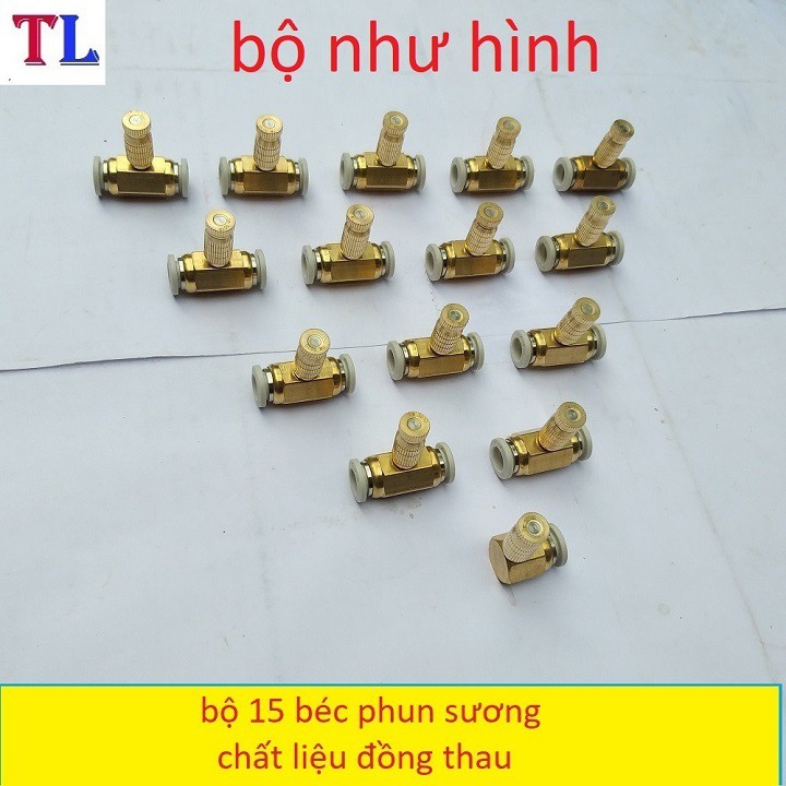 bộ 15 béc phun sương bằng đồng - béc phun sương