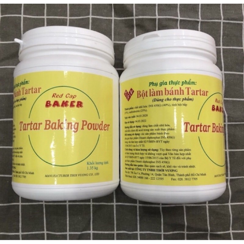 Bột bông lòng trắng trứng Cream of Tartar 1.35kg (nguyên hộp) / Tartar Baking Powder 1.35kg (Mẫu mới)