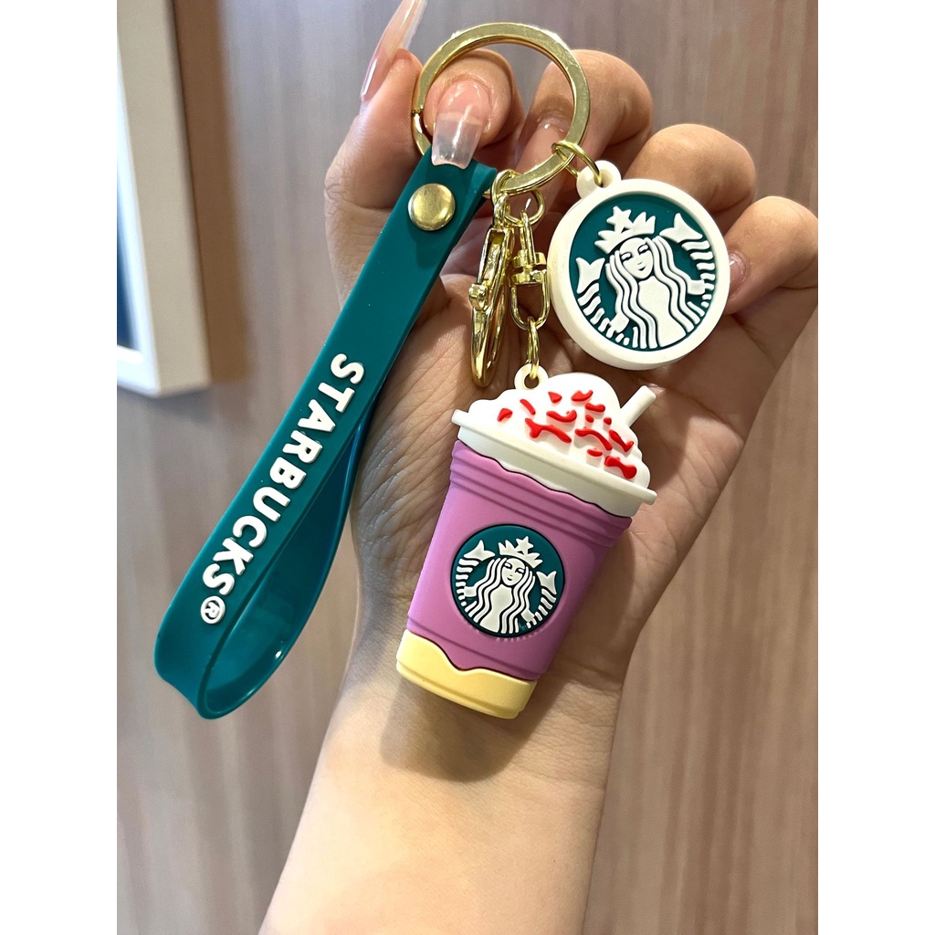 STARBUCKS Móc Khóa Hình Ly Trà Sữa/Cà Phê Bằng PVC Ba Chiều Độc Đáo