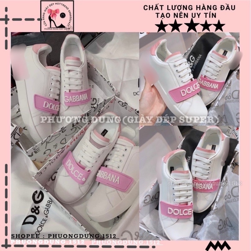 Giày Thể Thao DG Nữ Màu Hồng Hàng Fullbox Hoa, Bill