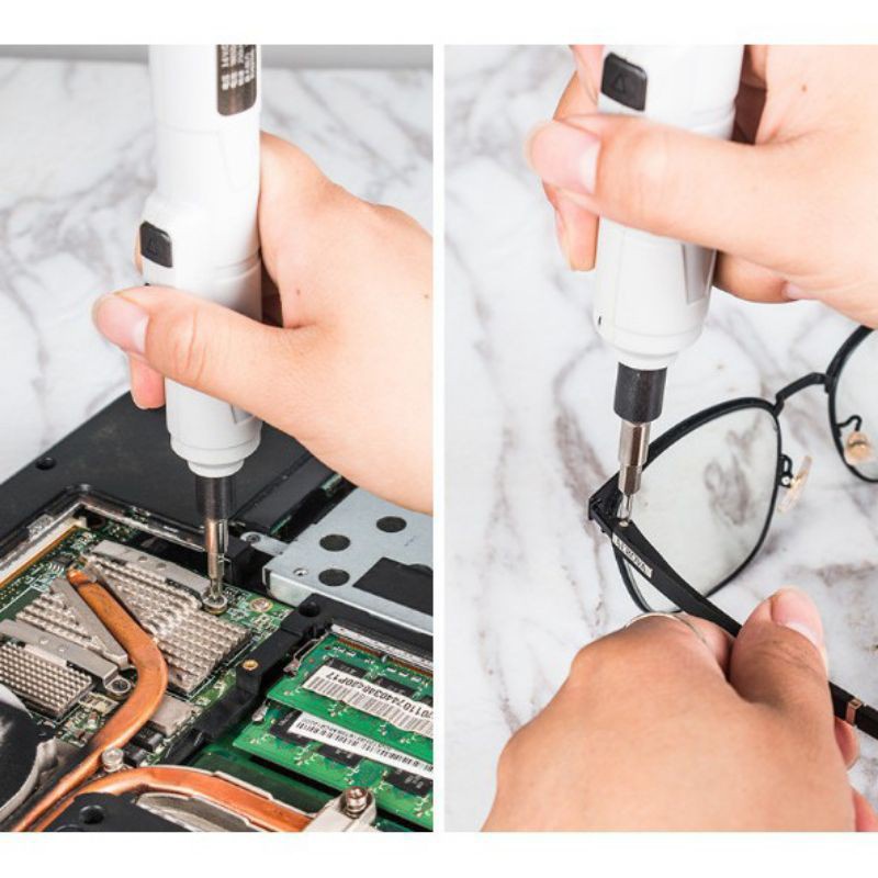 ☾Máy vặn vít cầm tay mini dùng pin sạc sửa tính laptop ( siết, bắt, bắn, tô vít, tua tuốc nơ điện thoại )