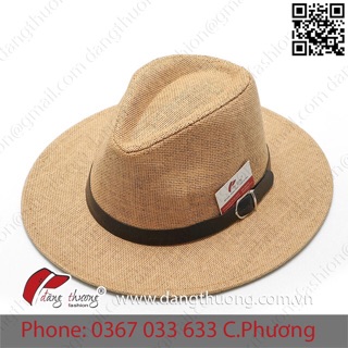 Mũ nón phớt cói Fedora N 1230 Trắng kem