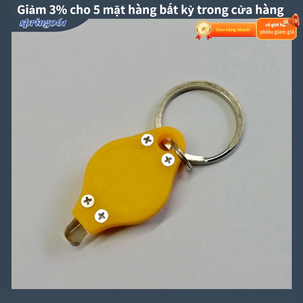 Spring061 Keychain Flashlight Ultra Mini Key Ring Light Rhombus Shape for UV Curing Purple