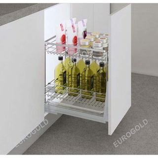 KỆ GIA VỊ INOX NAN DẸT, EP20B - EP40B  RAY GIẢM CHẤN, THƯƠNG HIỆU EUROGOLD