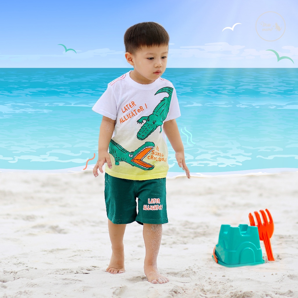 Bộ Cotton Bé Trai Bigfox, Đồ Bộ Trẻ Em LATER ALLIGATOR Hàng Chất Cotton Xuất