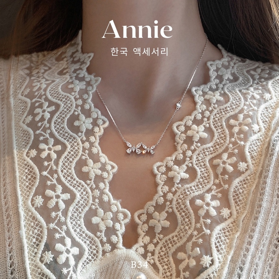 Dây chuyền hình bướm đôi mạ bạc cao cấp dành cho nữ ANNIE - B34
