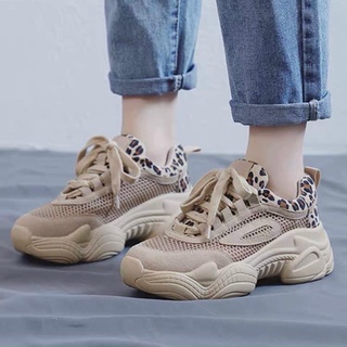 Giày thể thao nữ đế sóng độn đế viền báo style ulzzang