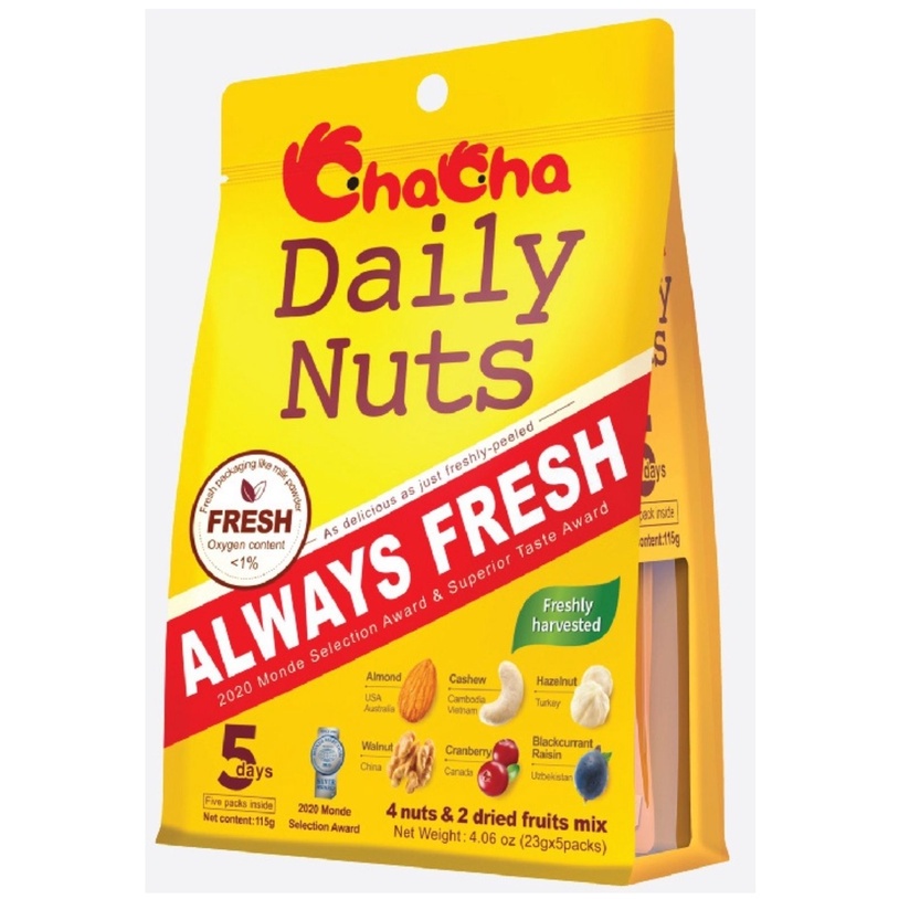 Hạt Và Trái Cây Chacha Daily Nuts Vedan 115g