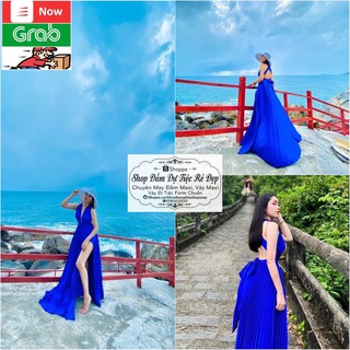 [FREESHIP] Đầm Maxi đi biển đầm đi biển váy đi biển dập ly chéo lưng