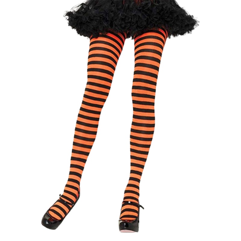 Quần tất kẻ sọc nhiều màu tùy chọn dành cho bạn nữ dùng trong dịp lễ hóa trang Halloween/lễ Giáng Sinh