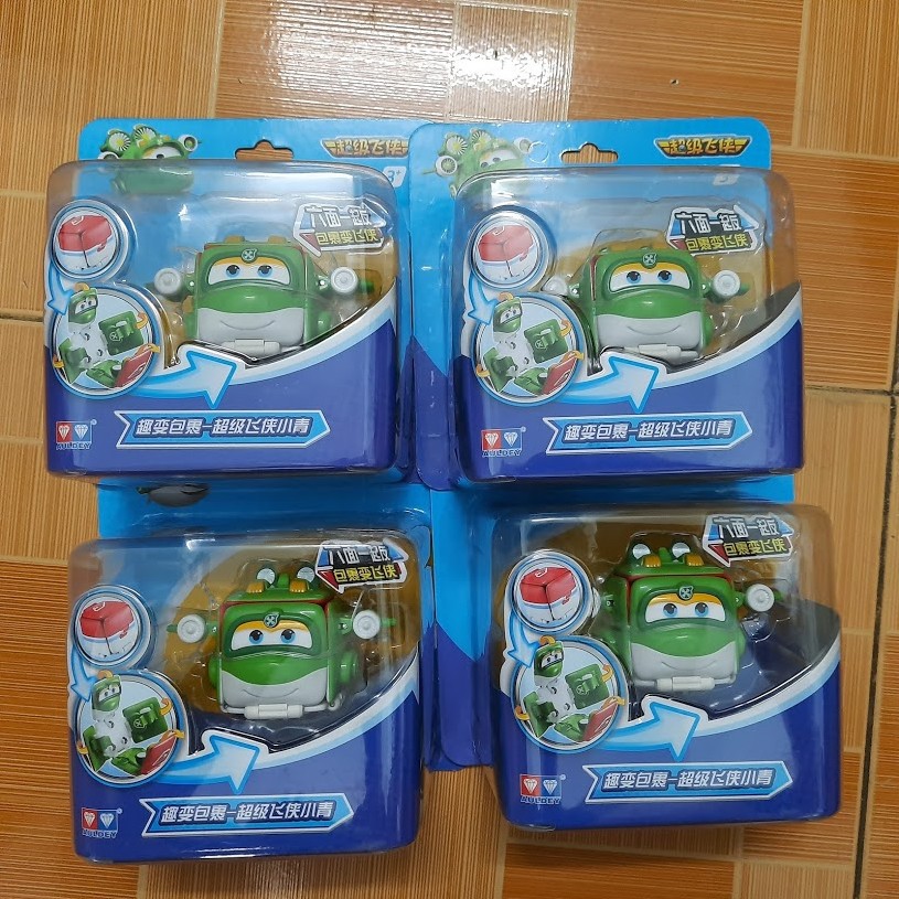 Hộp biến hình Super wings Mira rái cá , paul cảnh sát, Donnie, Dizzy đồ chơi trẻ em đội bay siêu đẳng