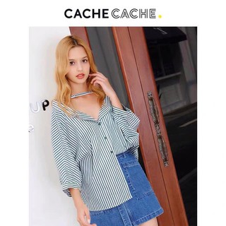 Áo sơ mi Cache Cache kẻ xanh