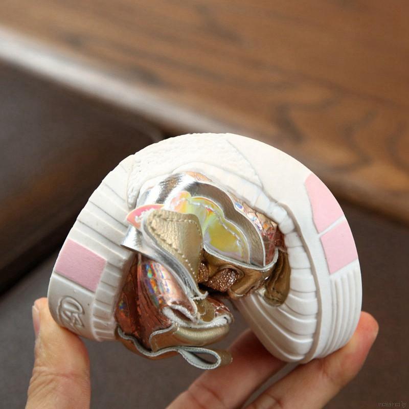 Giày sneaker đế mềm chống trơn họa tiết cánh chim màu cầu vồng thời trang mùa thu kiểu Hàn cho bé trai và bé gái