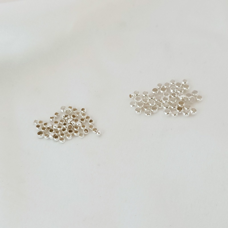 Set 100 Hạt Định Vị Màu Bạc Chuyên Dụng Làm Đồ Trang Sức
