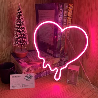 Đèn LED Neon Sign Trang Trí Trái Tim Tan Chảy | Decor phòng ngủ | Đèn ngủ để bàn | Quà Tặng Cực Chất - HEBO Art Lighting