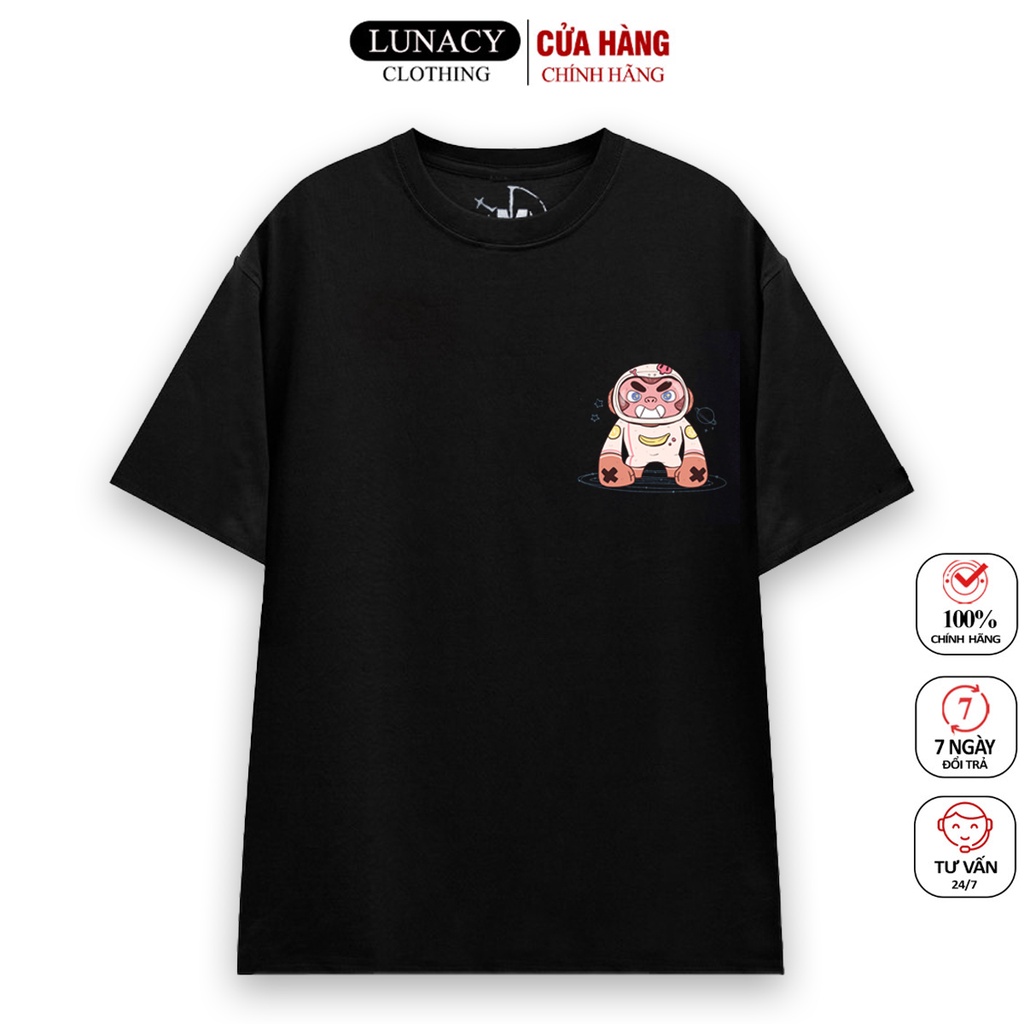 Áo thun tay lỡ LUNACY phông Unisex nam nữ Cotton oversize form rộng NINE ANIMALS TB026 | BigBuy360 - bigbuy360.vn