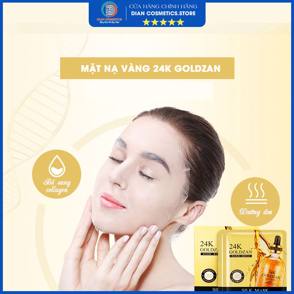 Mặt nạ vàng 24k GOLDZAN hộp 10 miếng, mặt nạ dưỡng da, chăm sóc da mặt, ngừa mụn nám, chống nắng