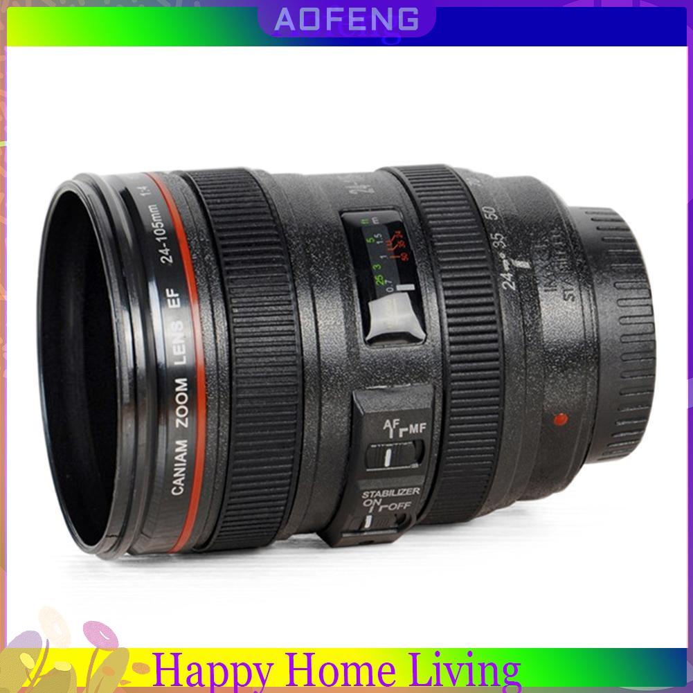 Ly đựng nước hình ống kính máy chụp hình lens sáng tạo 350LM bằng thép không gỉ