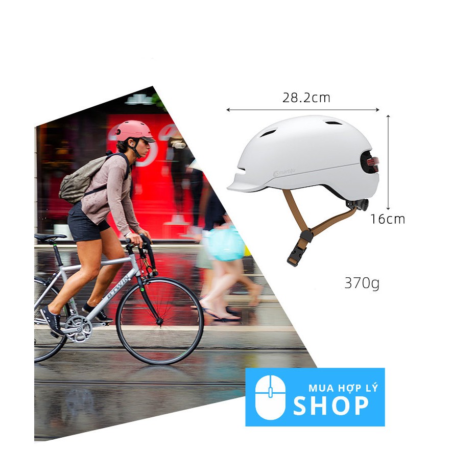 Mũ Nón Bảo Hiểm Xiaomi Youpin Smart4u SH50 Tích Hợp Đèn LED Đi Xe Máy Xe Đạp, An Toàn Và Thoáng Khí