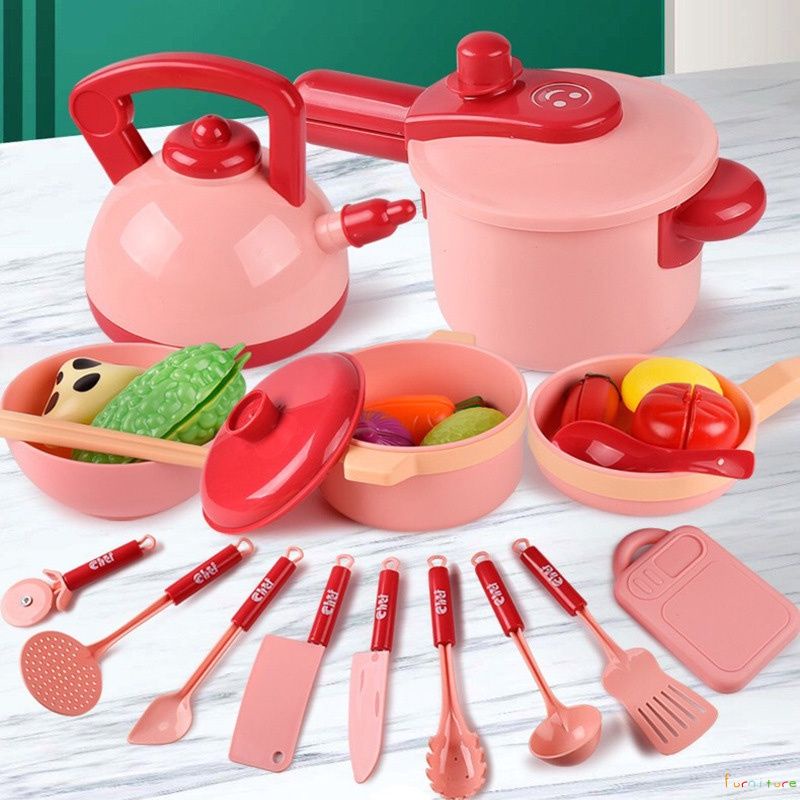 Trẻ em của Mô Phỏng Nhà Bếp Đồ Chơi Mô Phỏng Đồ Dùng Nấu Ăn Thiết Lập 16 Cái/bộ FURN