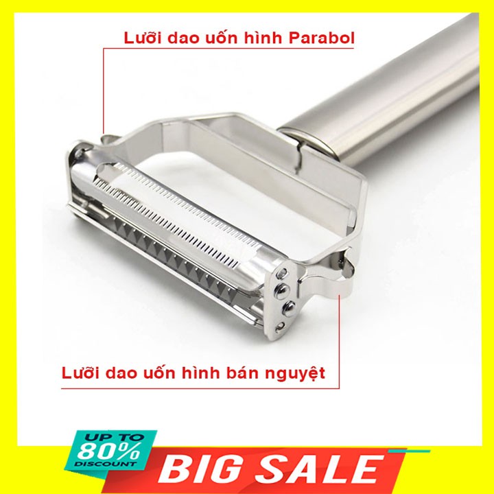 Dao gọt vỏ bào sợi rau củ quả đa năng bằng Inox (3in 1)