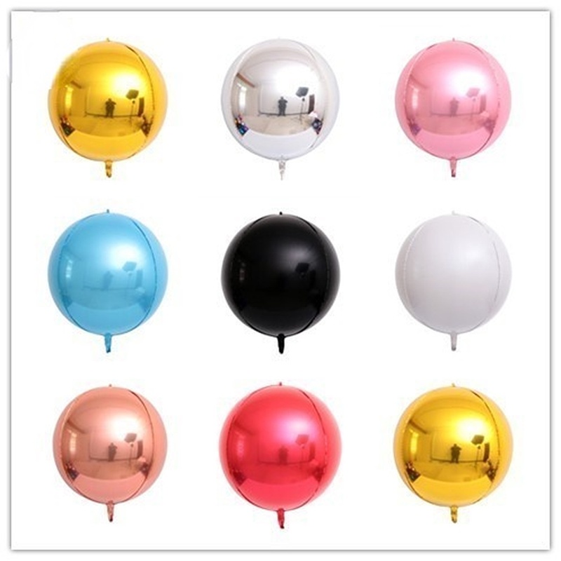 Bong Bóng Lõi Nhôm Hình Tròn 4D 22 Inch Trang Trí Tiệc Sinh Nhật/Tiệc Cưới