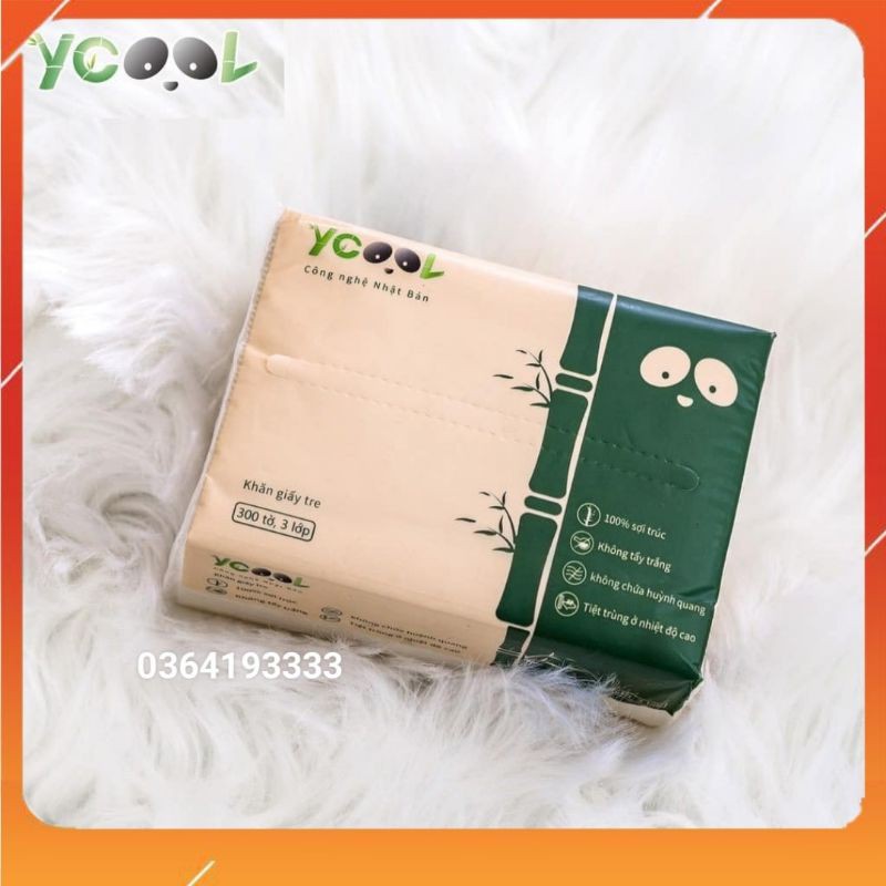 Combo 2 gói Giấy ăn Yco0l sợi tre