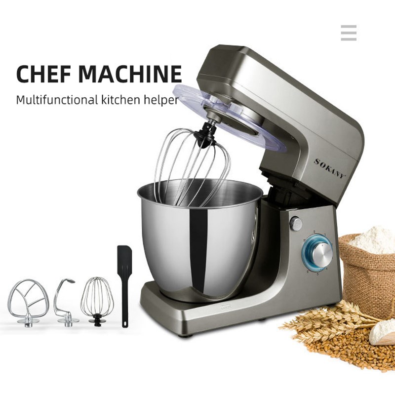 Máy trộn bột làm bánh, máy đánh trứng cao cấp dung tích lớn SOKANY 6 tốc độ 8L công suất 1400W SK-1511