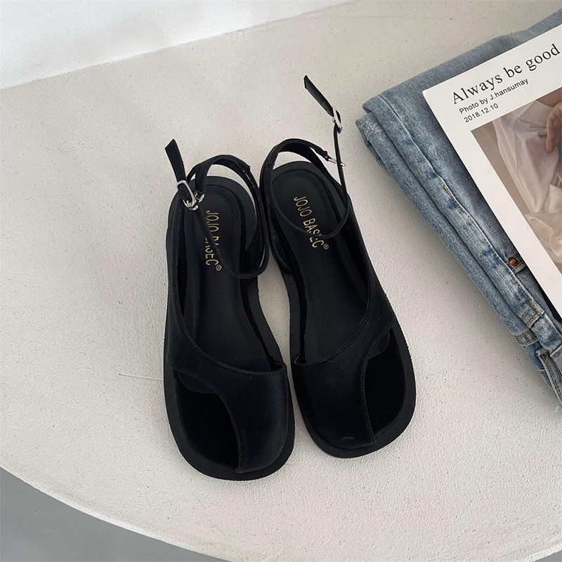 Sandal IELGY đế bệt mềm thiết kế khóa cài thời trang đi biển cho nữ