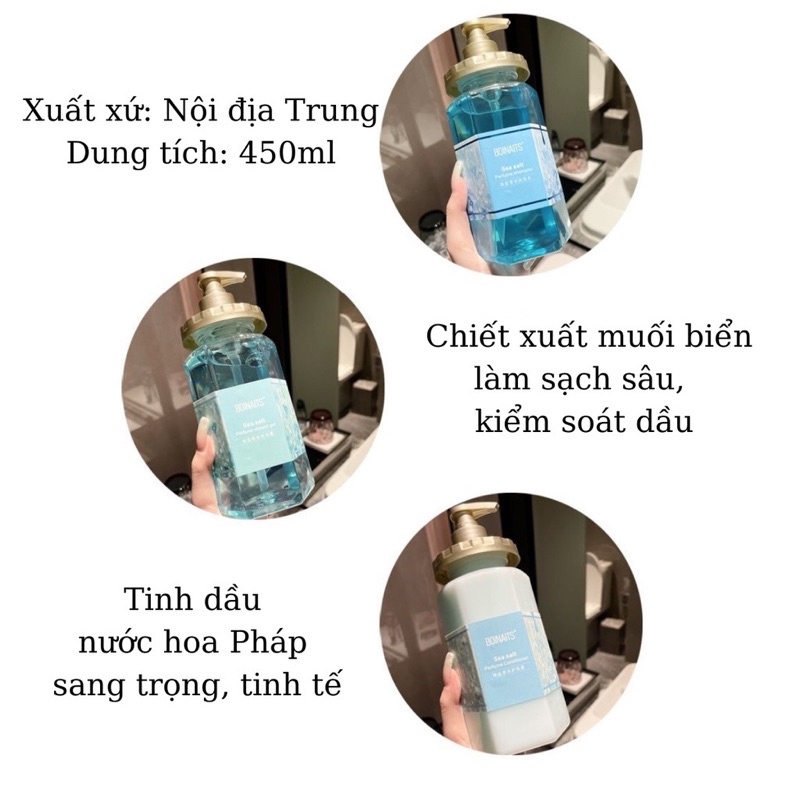 Combo 3 chai dầu gội , dầu xả , sữa tắm nước hoa pháp hương hoa anh đào cao cấp