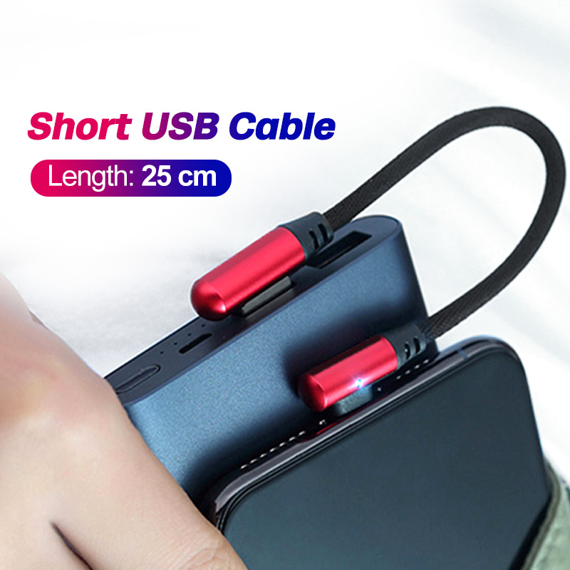 Dây cáp sạc micro USB FONKEN ngắn 0.25m kiểu góc 90 độ cho điện thoại/nguồn laptop