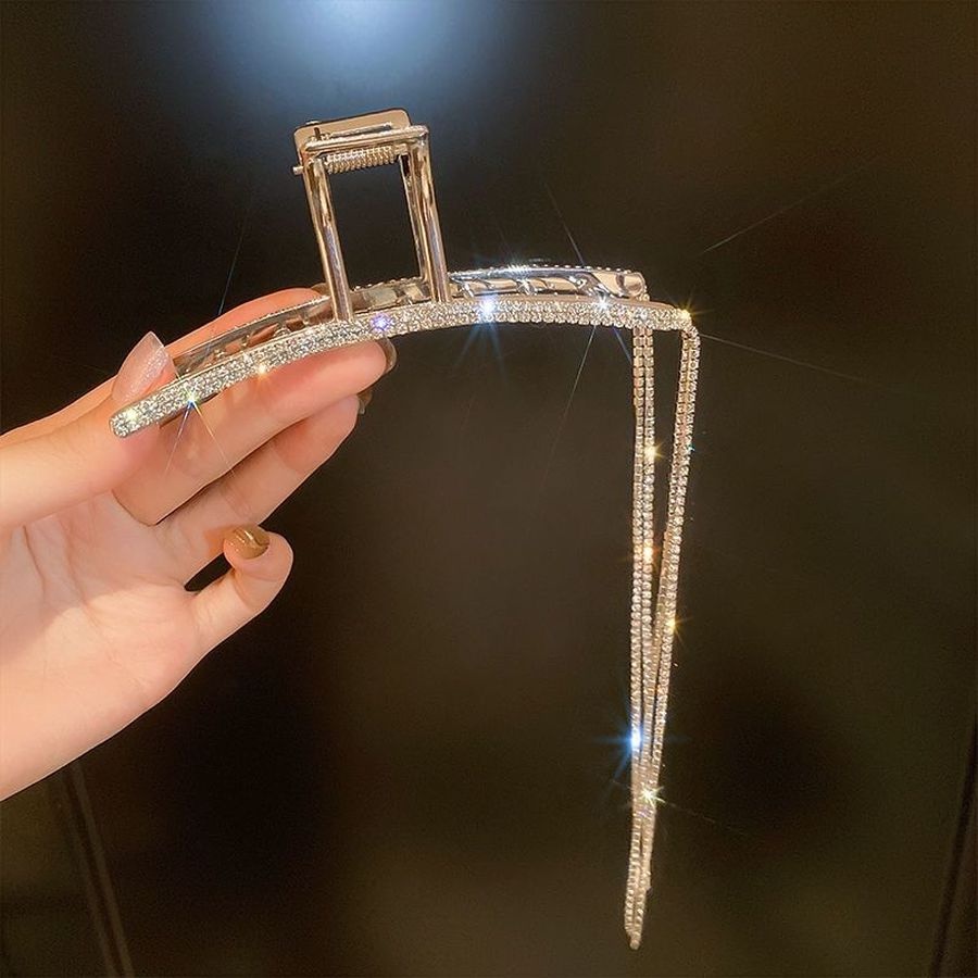 Kẹp Tóc Hợp Kim Đính Đá Lấp Lánh Sang Trọng Cho Nữ