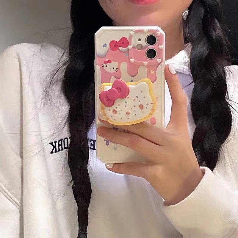 Giá Đỡ Điện Thoại Di Động Hình Mèo Hello Kitty Dễ Thương Có Thể Thu Vào Để Bàn Thu Gọn Siêu Dễ Thương
